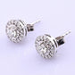14k White Gold Diamond Halo Miracle Set Stud Earrings — .24-.30 CTW
