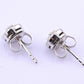 14k White Gold Diamond Halo Miracle Set Stud Earrings — .24-.30 CTW