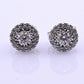 14k White Gold Diamond Halo Miracle Set Stud Earrings — .24-.30 CTW