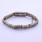 Antique Art Deco 14k White Gold Filigree Bracelet with Sapphires & Diamonds