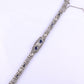 Antique Art Deco 14k White Gold Filigree Bracelet with Sapphires & Diamonds
