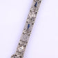 Antique Art Deco 14k White Gold Filigree Bracelet with Sapphires & Diamonds