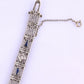 Antique Art Deco 14k White Gold Filigree Bracelet with Sapphires & Diamonds