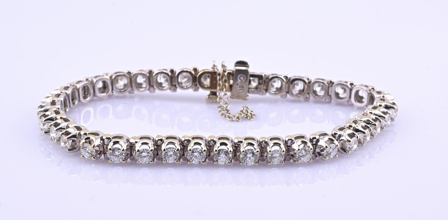 Fine 18k White Gold 4.00–5.00 Carat Diamond Tennis Bracelet 36 Natural Diamonds