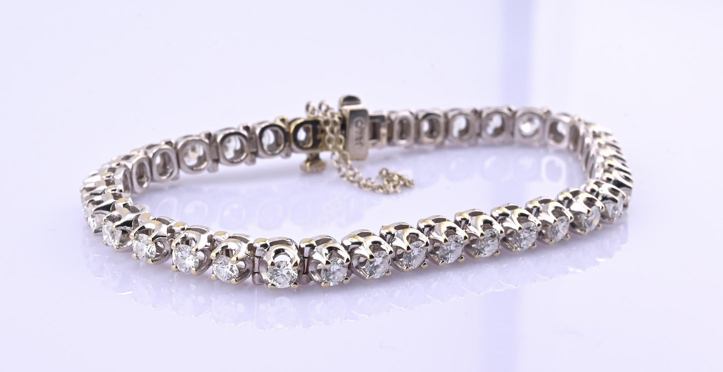 Fine 18k White Gold 4.00–5.00 Carat Diamond Tennis Bracelet 36 Natural Diamonds