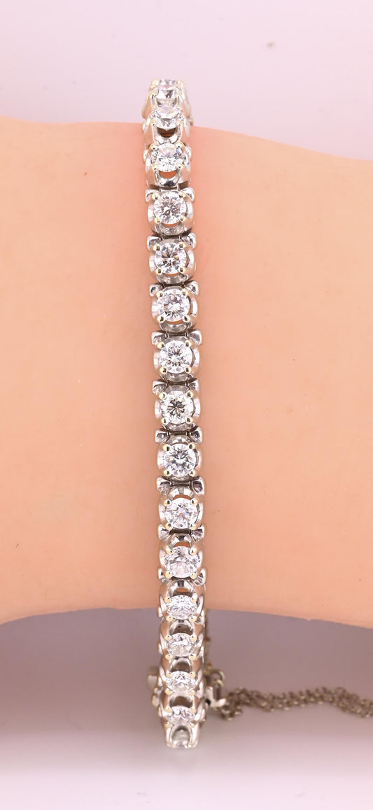 Fine 18k White Gold 4.00–5.00 Carat Diamond Tennis Bracelet 36 Natural Diamonds