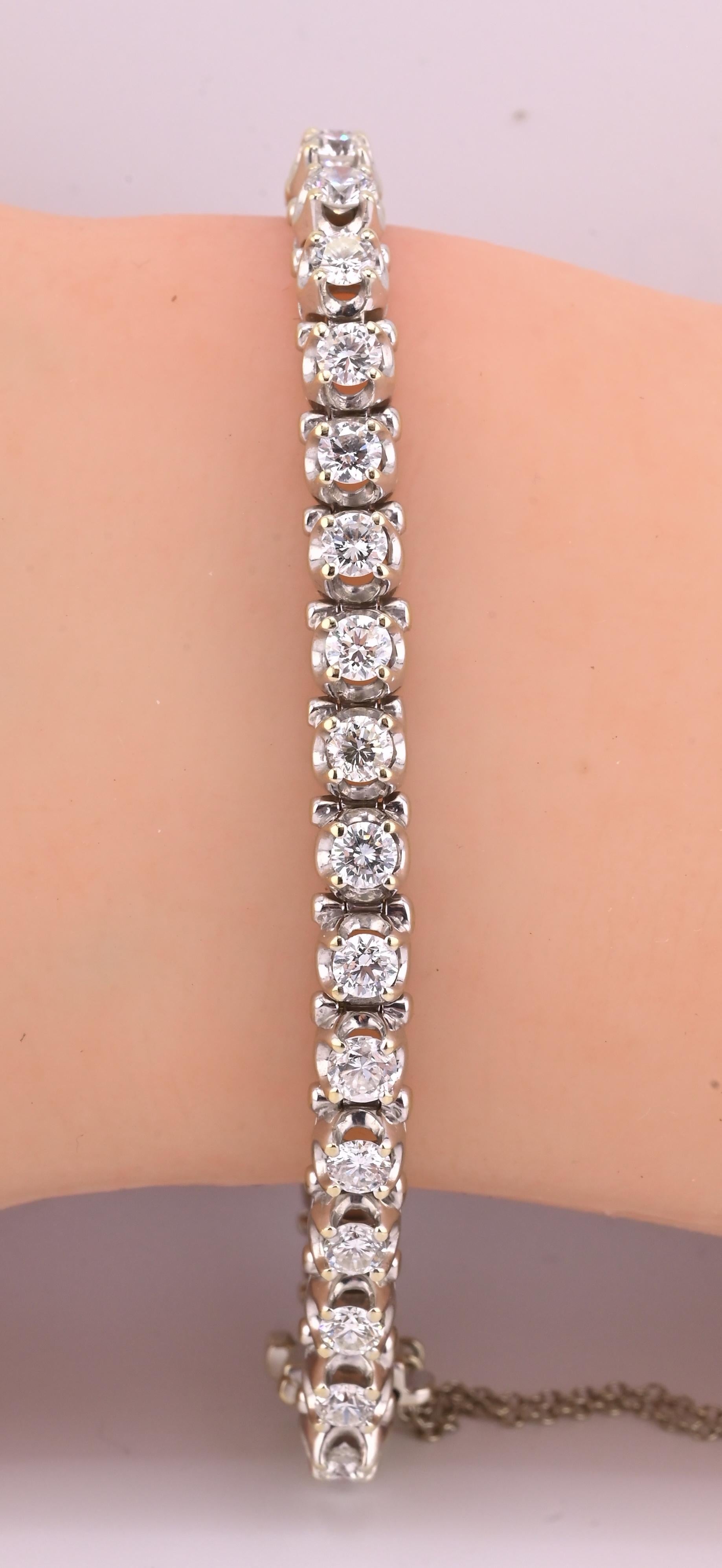 Fine 18k White Gold 4.00–5.00 Carat Diamond Tennis Bracelet 36 Natural Diamonds