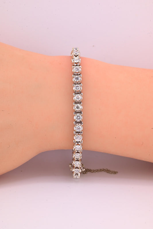 Fine 18k White Gold 4.00–5.00 Carat Diamond Tennis Bracelet 36 Natural Diamonds