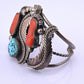 Navajo Sterling Silver, Sleeping Beauty Turquoise, and Mediterranean Coral Cuff
