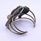 Navajo Sterling Silver, Sleeping Beauty Turquoise, and Mediterranean Coral Cuff