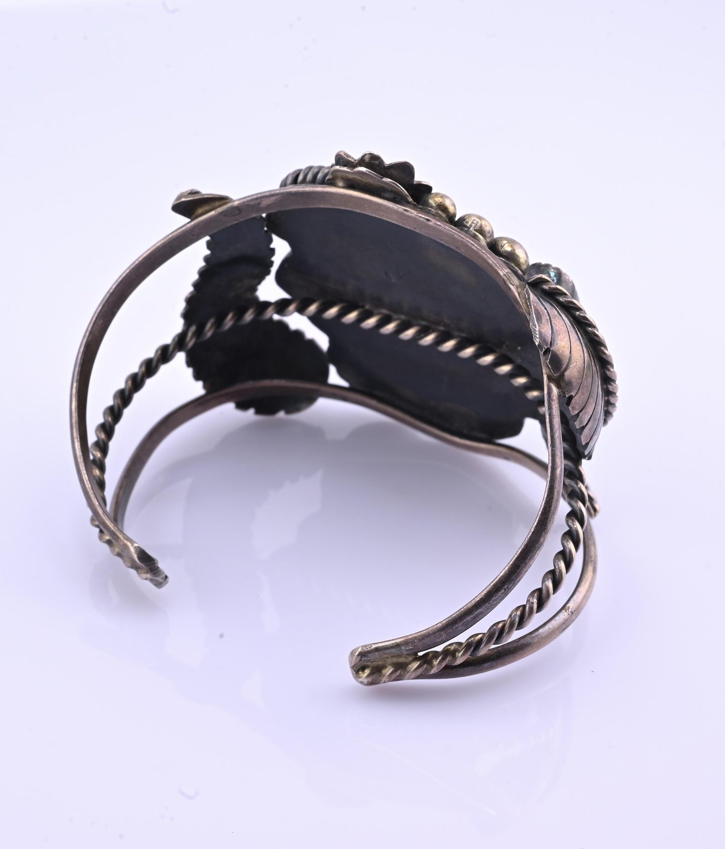 Navajo Sterling Silver, Sleeping Beauty Turquoise, and Mediterranean Coral Cuff