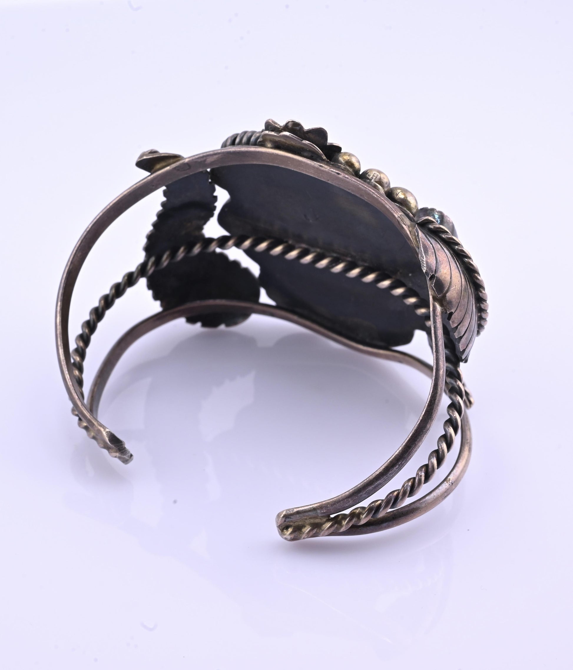 Navajo Sterling Silver, Sleeping Beauty Turquoise, and Mediterranean Coral Cuff
