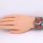 Navajo Sterling Silver, Sleeping Beauty Turquoise, and Mediterranean Coral Cuff