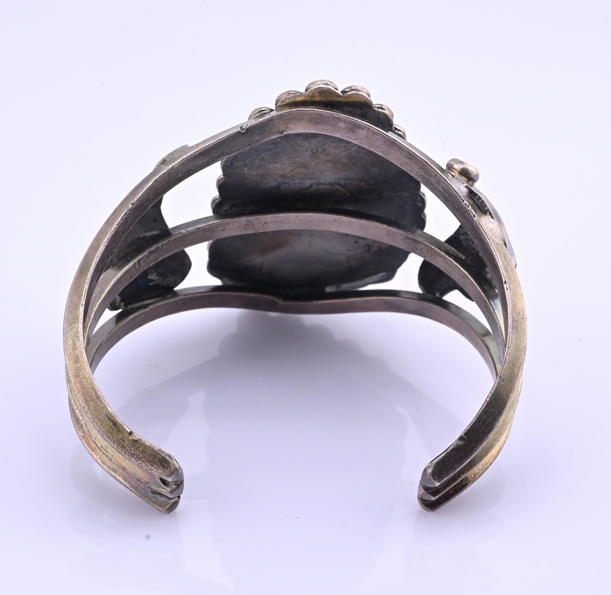 Navajo Sterling Silver and Graduated Turquoise Row Cuff