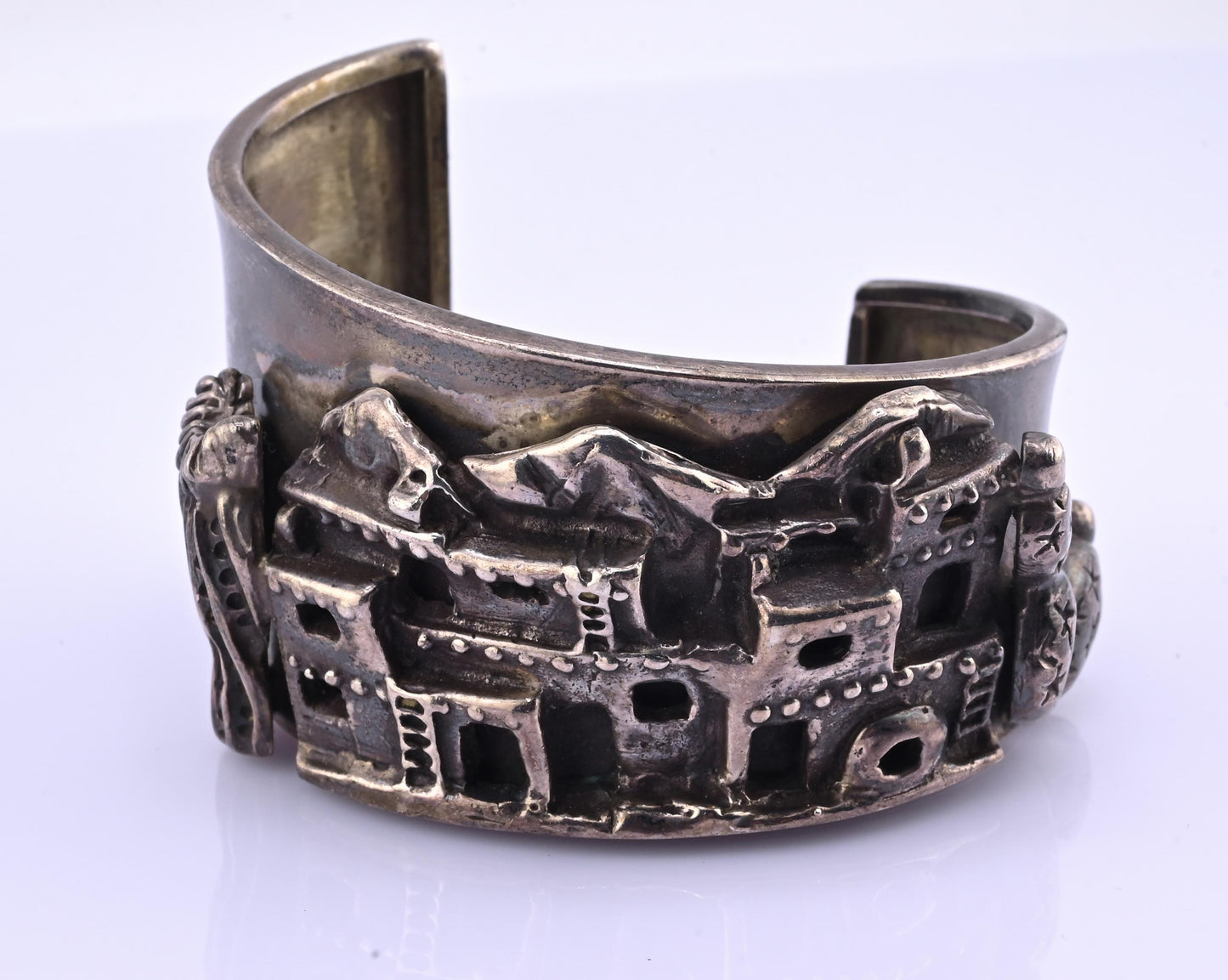 Carol Felley Sterling Silver Narrative Cuff Bracelet