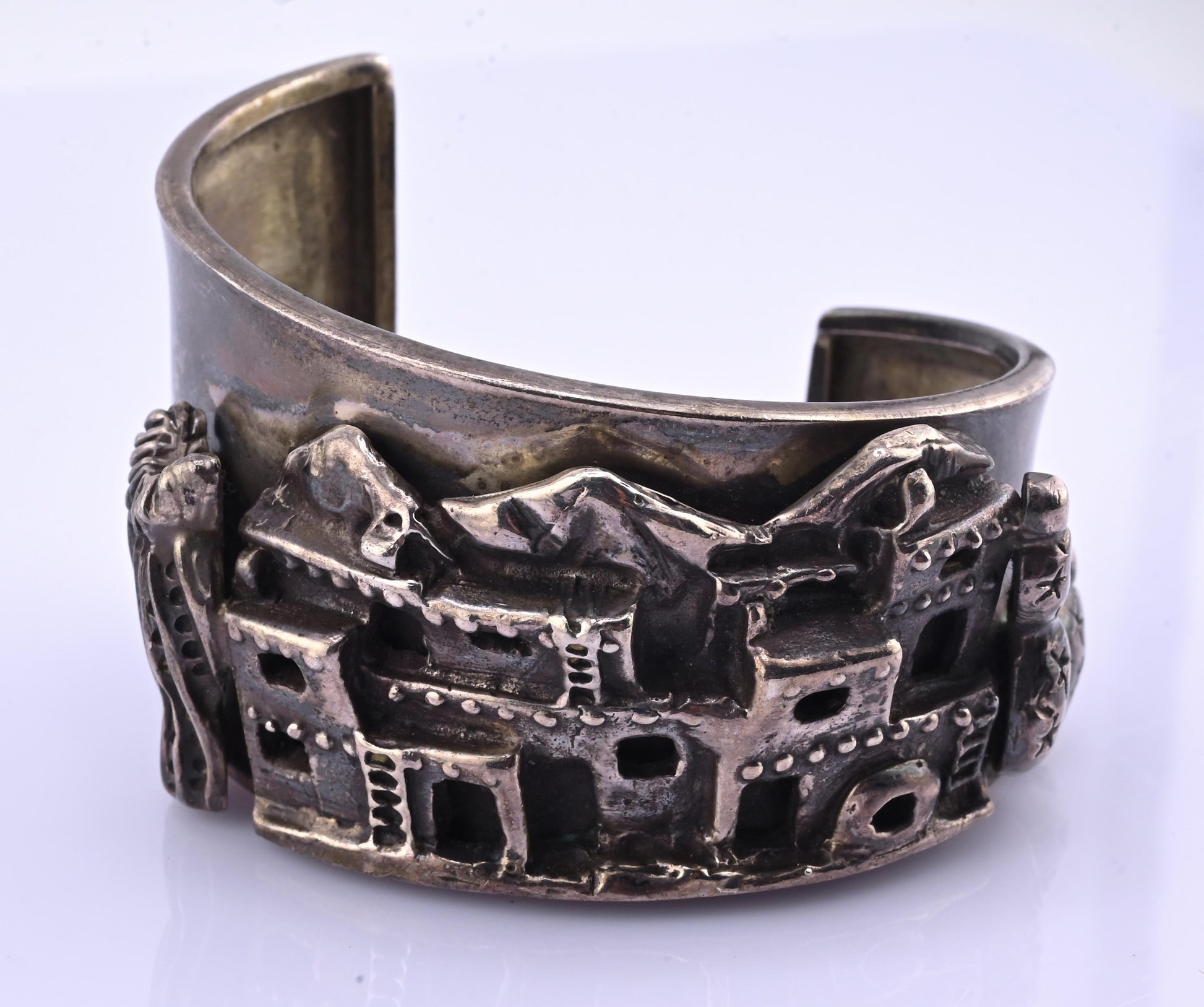 Carol Felley Sterling Silver Narrative Cuff Bracelet