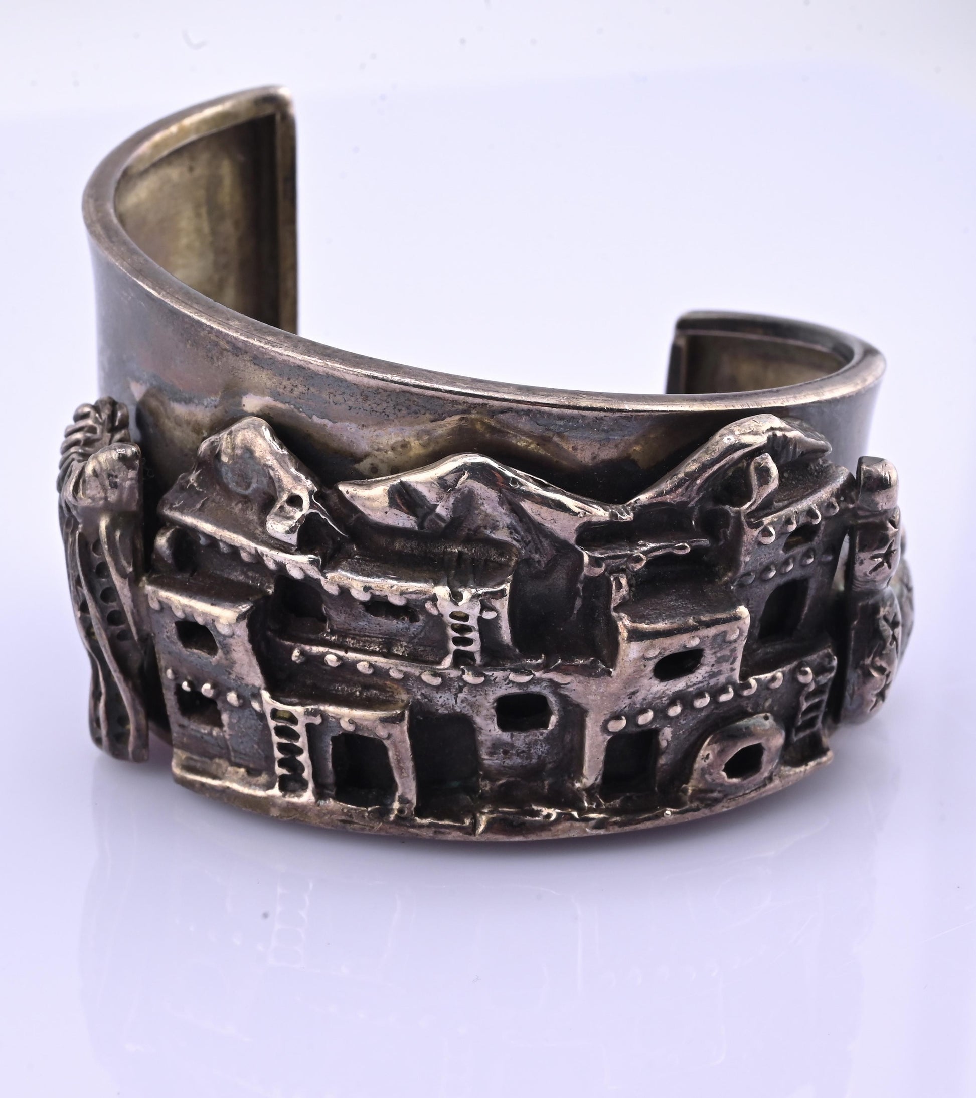 Carol Felley Sterling Silver Narrative Cuff Bracelet