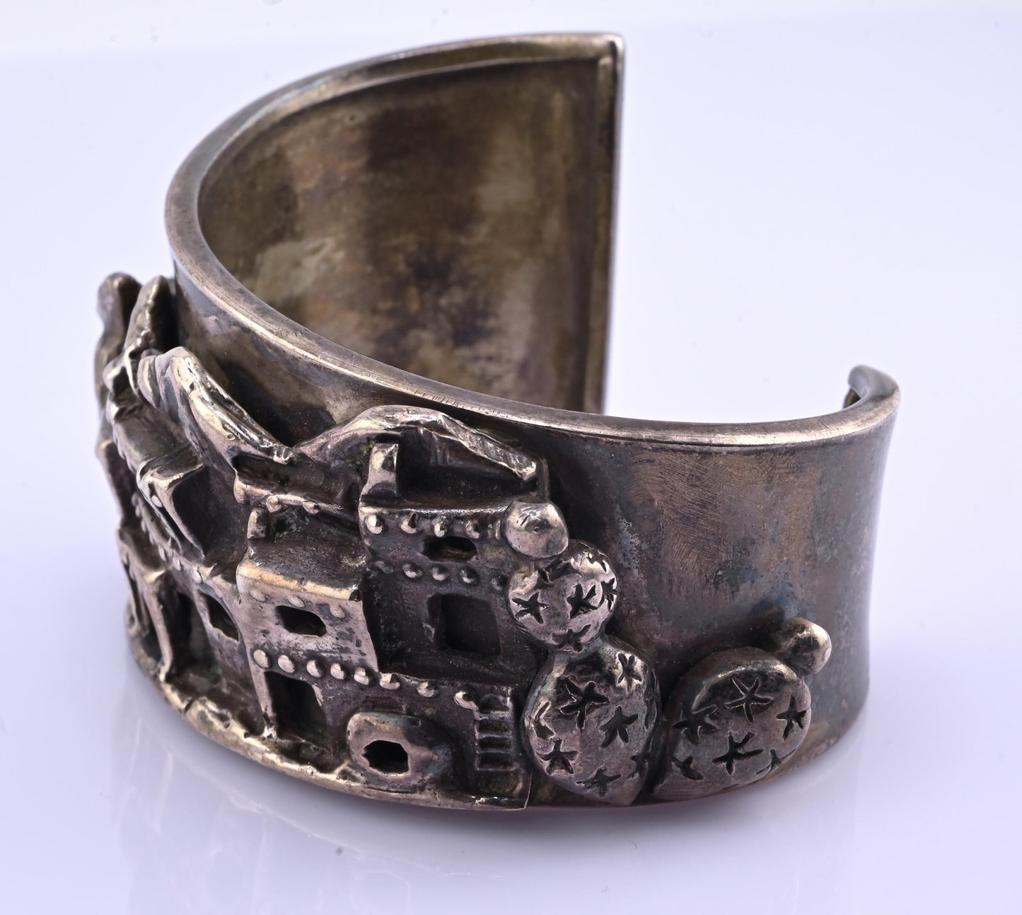 Carol Felley Sterling Silver Narrative Cuff Bracelet