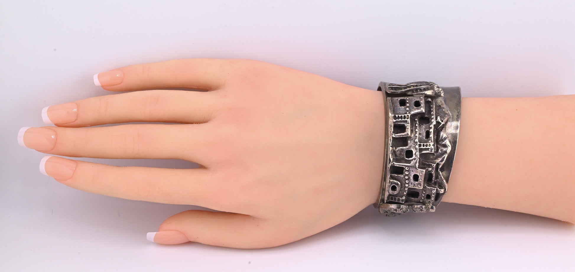 Carol Felley Sterling Silver Narrative Cuff Bracelet