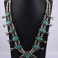 High-Grade Navajo Sterling Silver and Multi-Stone Turquoise Collar Necklace