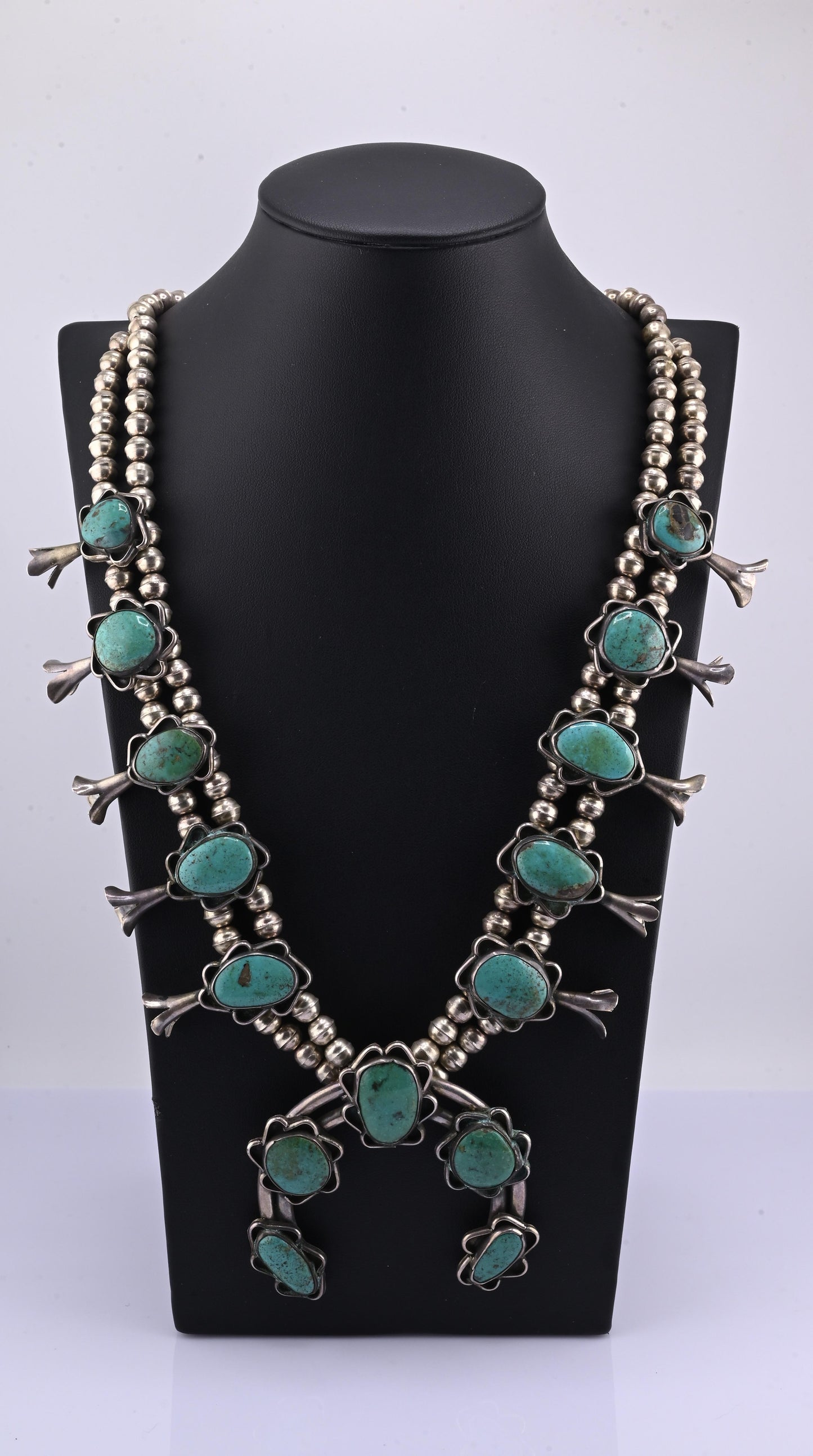 High-Grade Navajo Sterling Silver and Multi-Stone Turquoise Collar Necklace