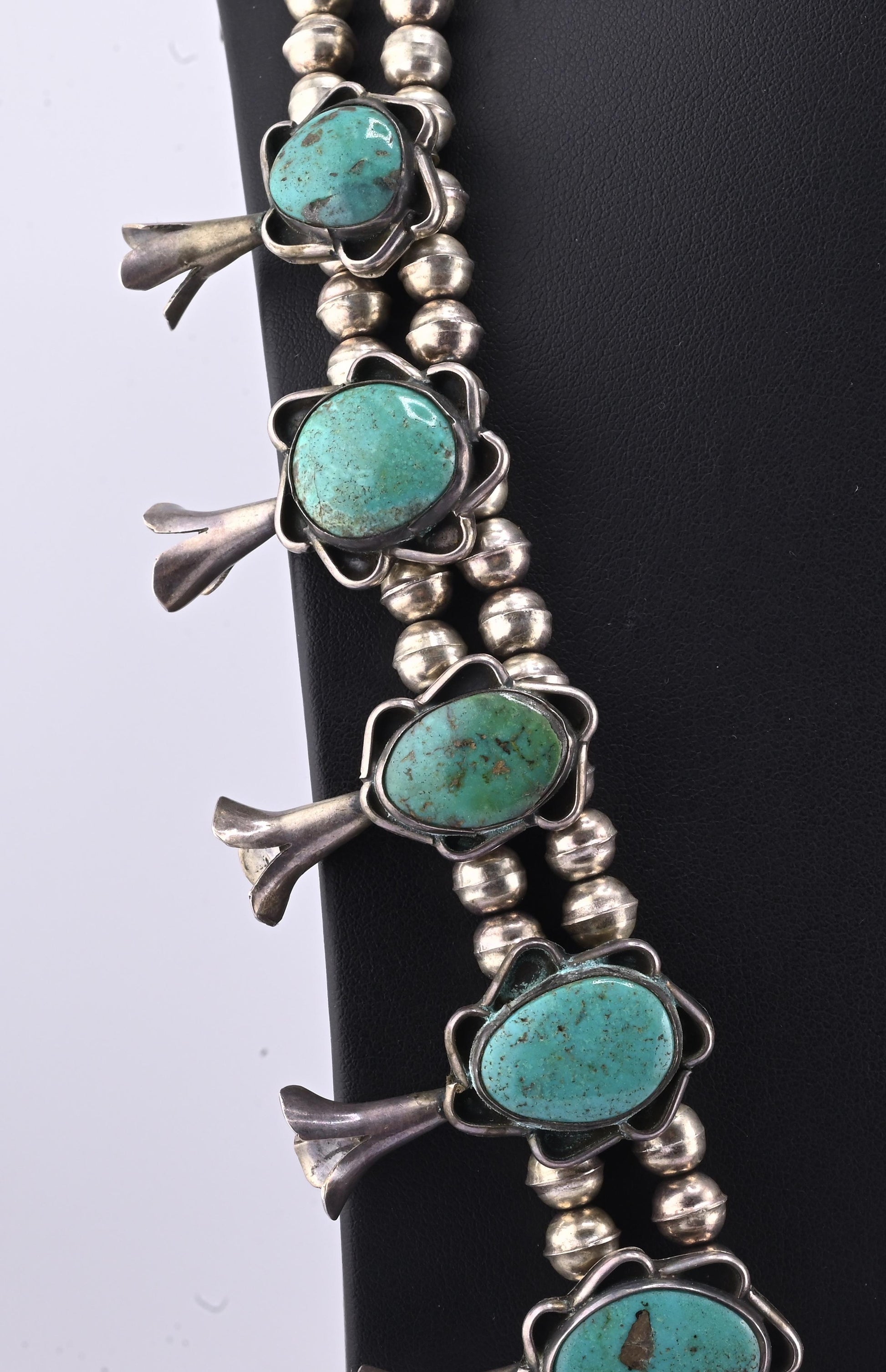 High-Grade Navajo Sterling Silver and Multi-Stone Turquoise Collar Necklace