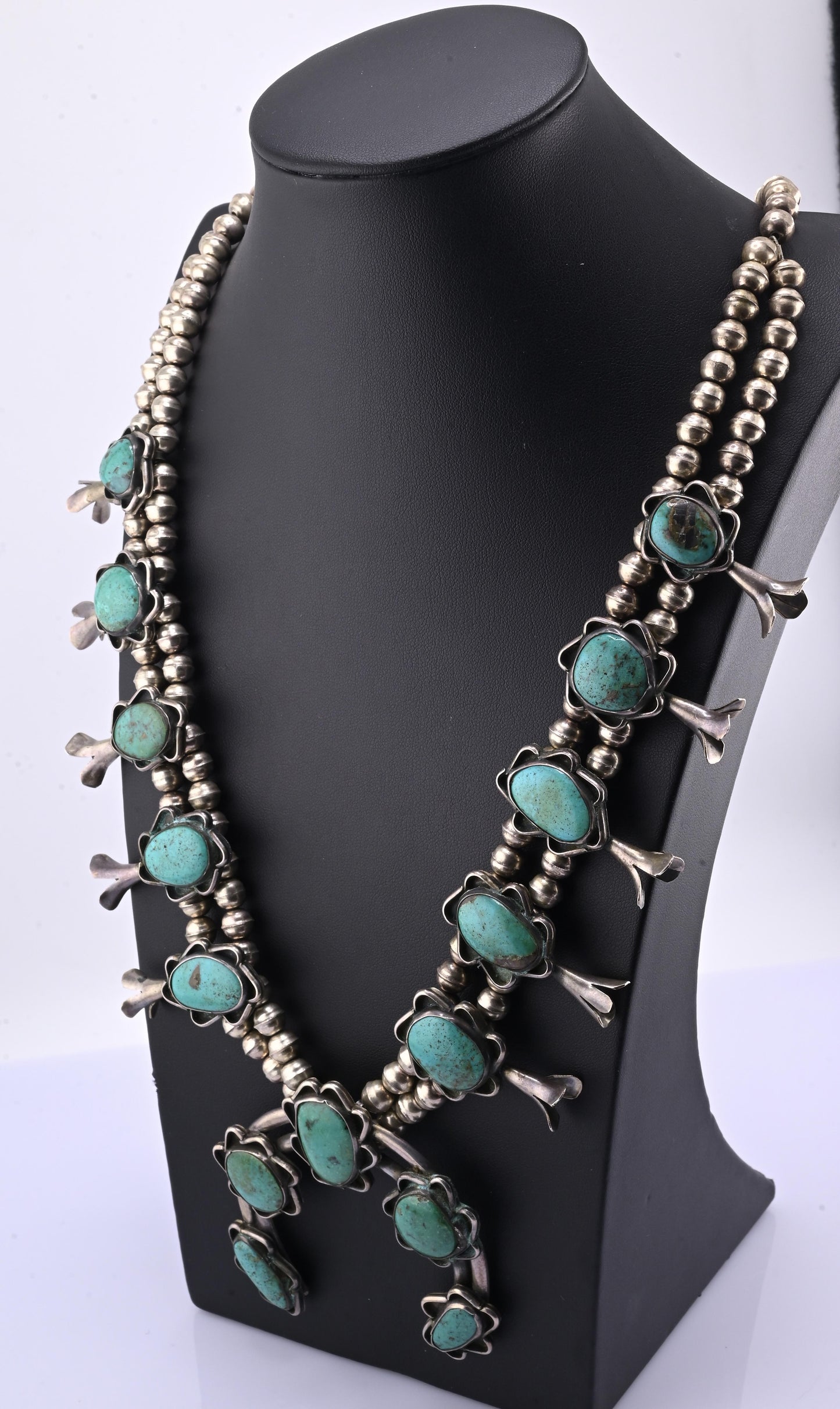 High-Grade Navajo Sterling Silver and Multi-Stone Turquoise Collar Necklace