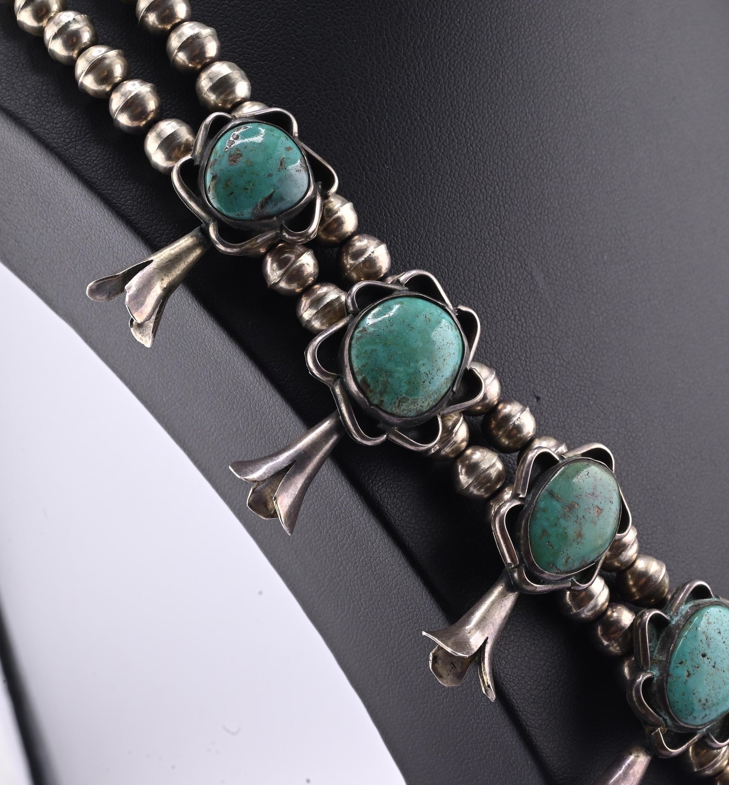 High-Grade Navajo Sterling Silver and Multi-Stone Turquoise Collar Necklace