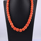Antique Tibetan Momo Coral Graduated Bead Necklace 127 Grams