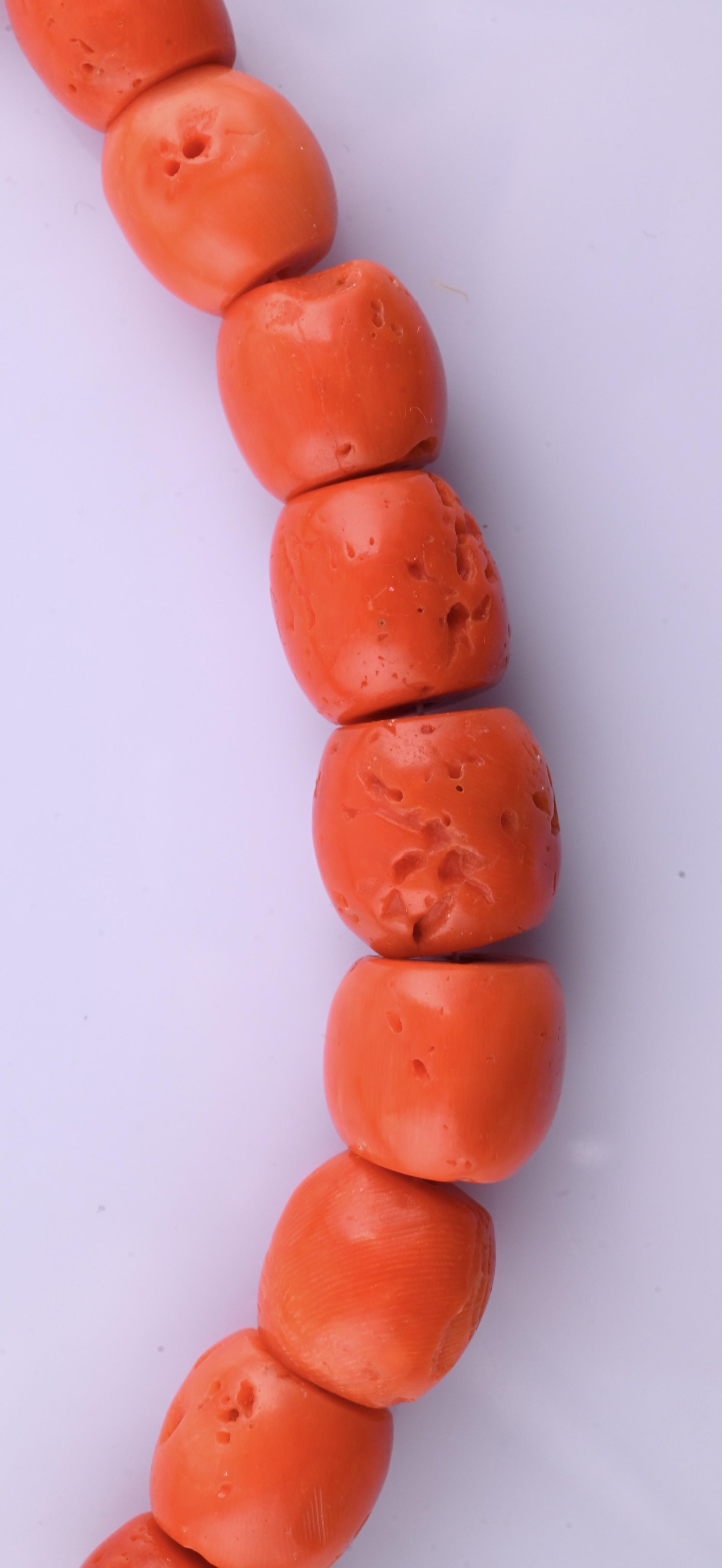 Antique Tibetan Momo Coral Graduated Bead Necklace 127 Grams