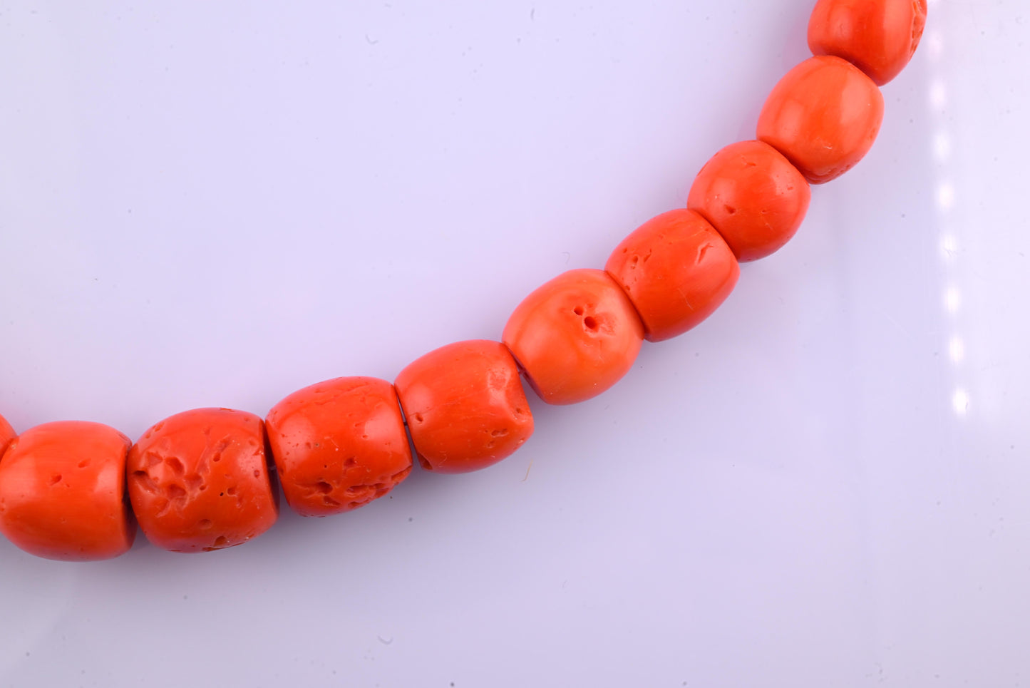 Antique Tibetan Momo Coral Graduated Bead Necklace 127 Grams