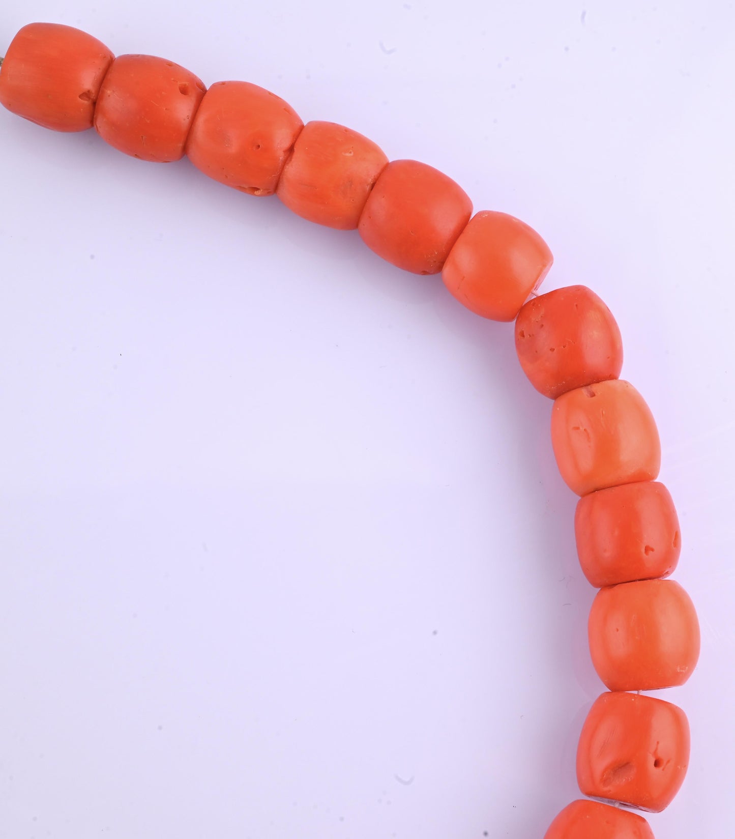 Antique Tibetan Momo Coral Graduated Bead Necklace 127 Grams