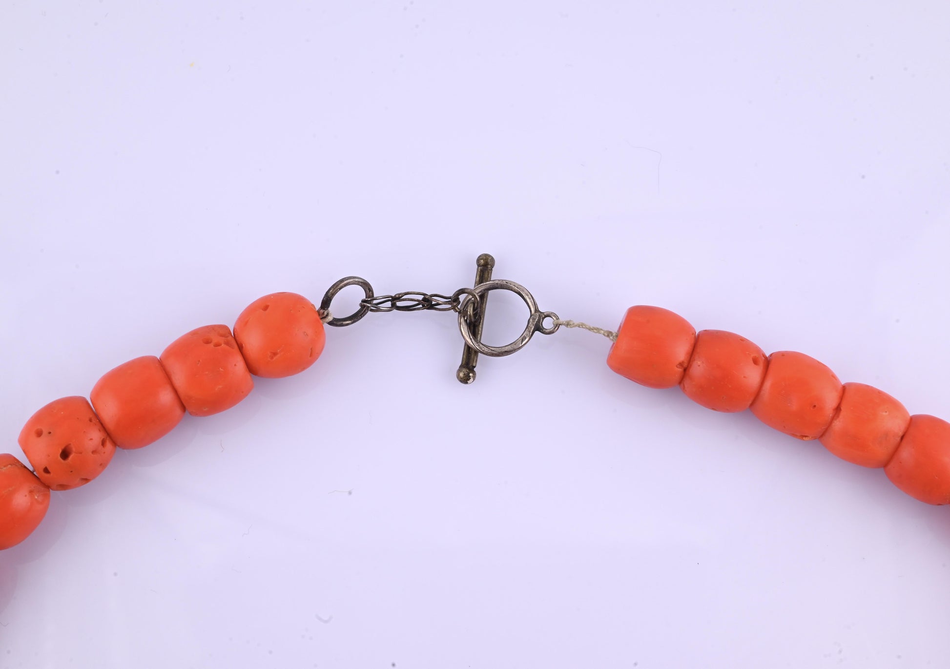 Antique Tibetan Momo Coral Graduated Bead Necklace 127 Grams
