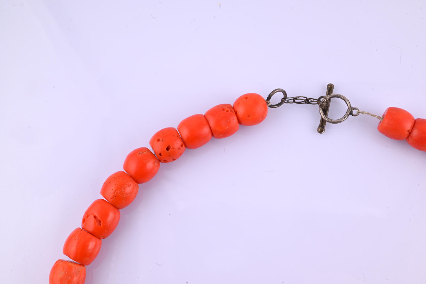 Antique Tibetan Momo Coral Graduated Bead Necklace 127 Grams