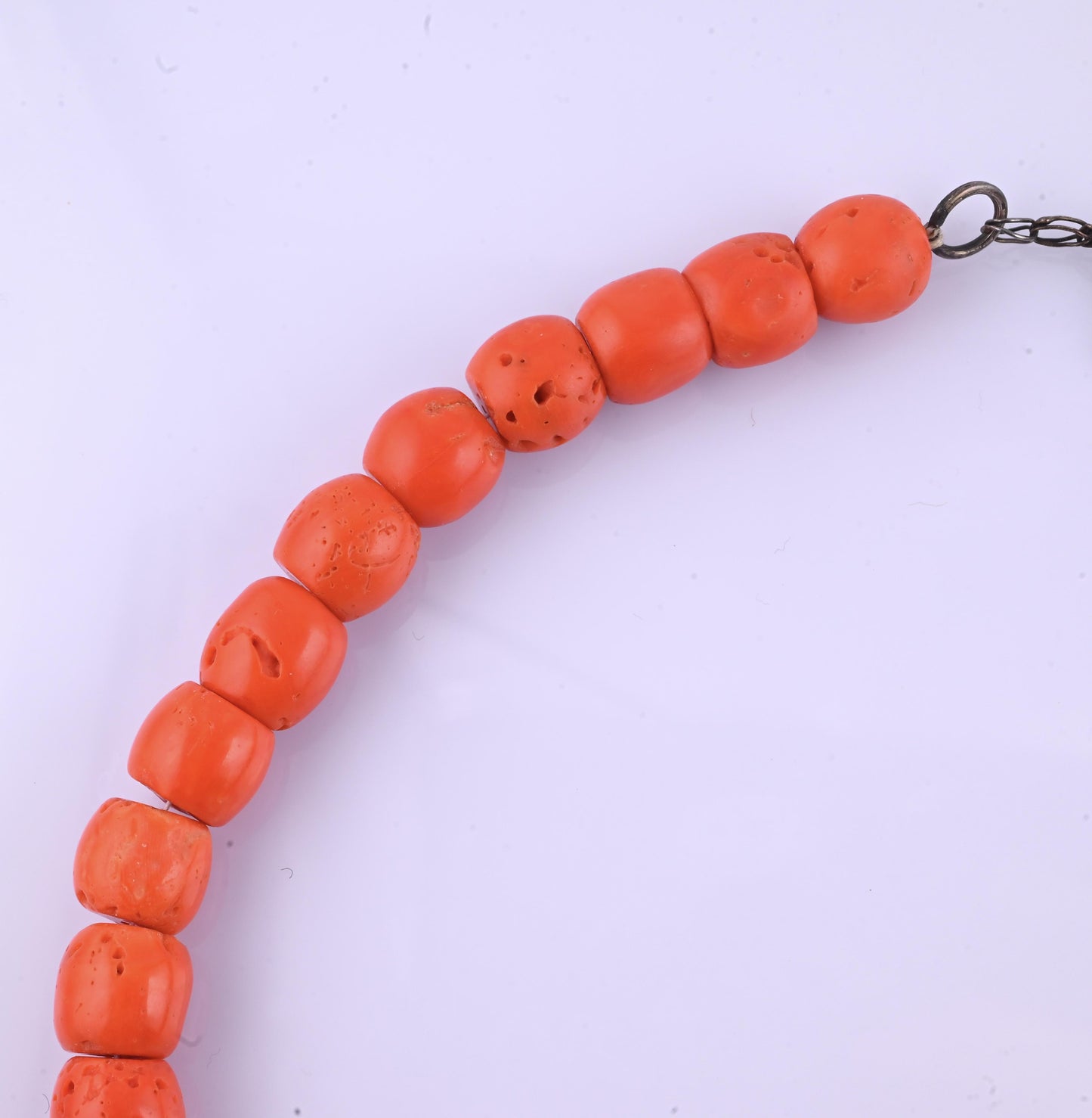 Antique Tibetan Momo Coral Graduated Bead Necklace 127 Grams