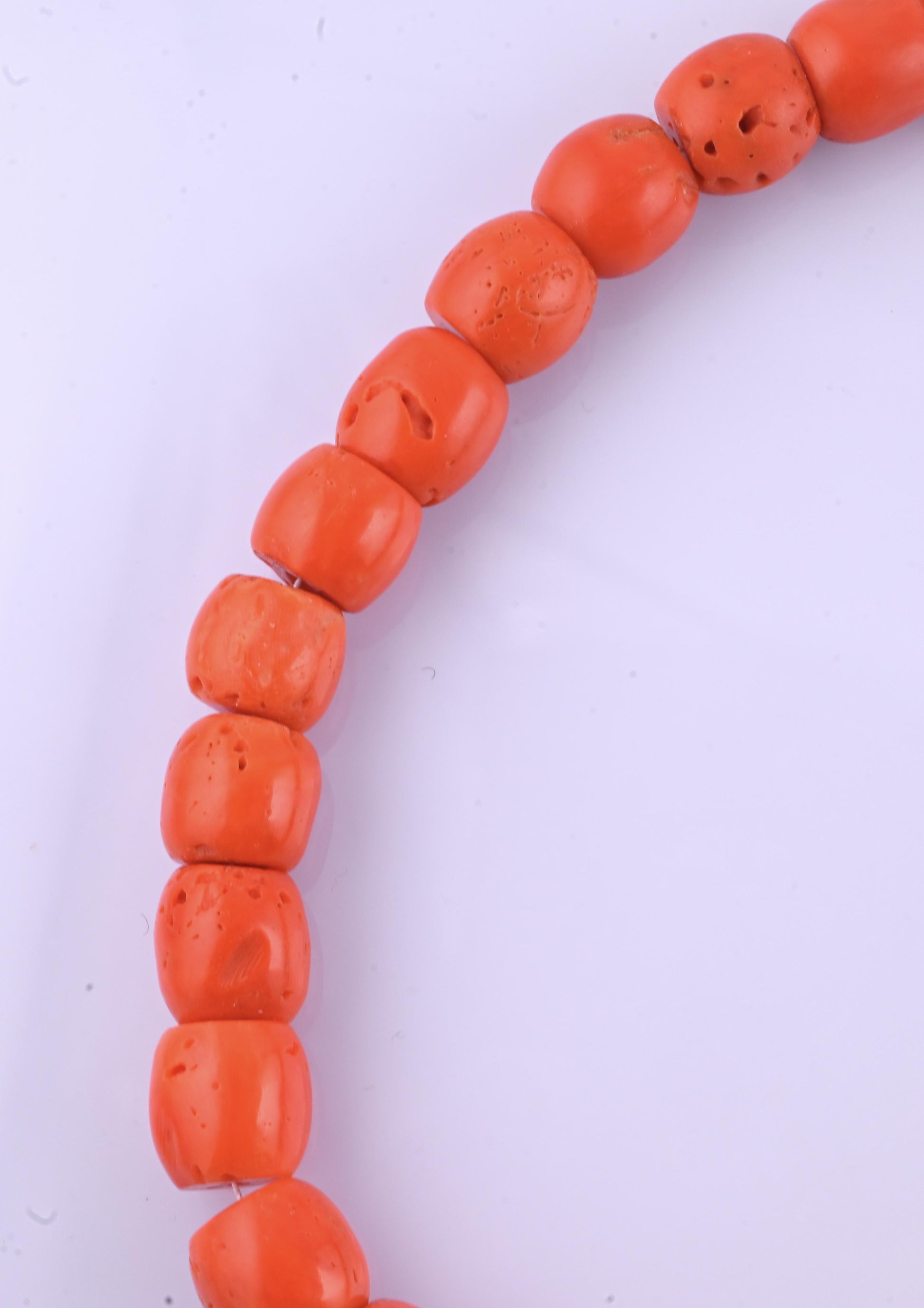 Antique Tibetan Momo Coral Graduated Bead Necklace 127 Grams