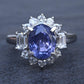 GIA Certified 3.26ct Color-Change Sapphire NO HEAT Diamond Platinum Halo Ring