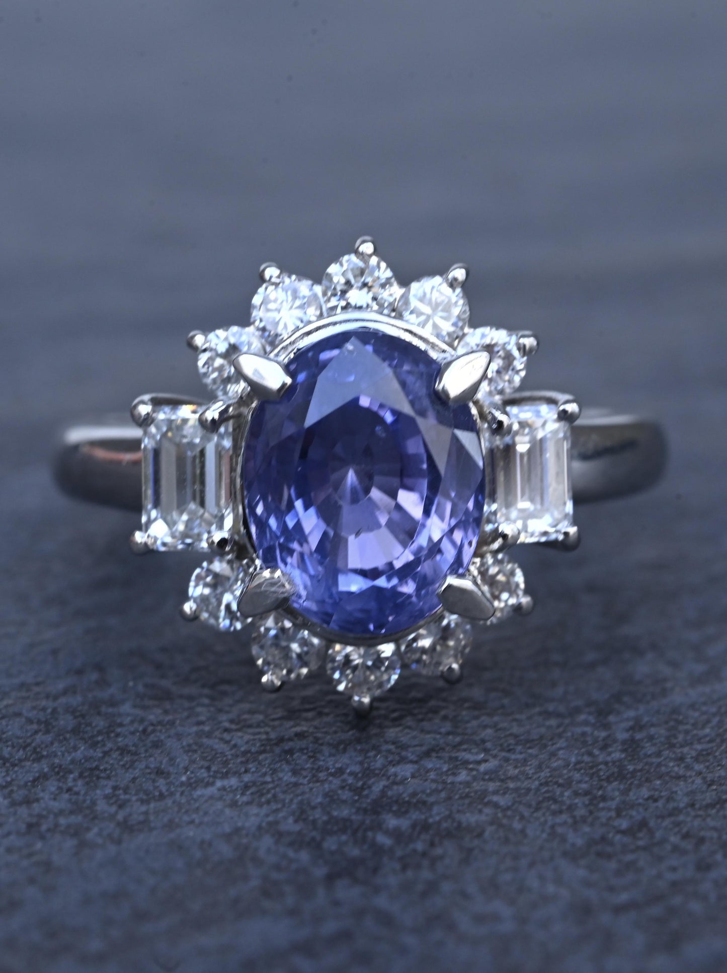 GIA Certified 3.26ct Color-Change Sapphire NO HEAT Diamond Platinum Halo Ring