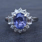 GIA Certified 3.26ct Color-Change Sapphire NO HEAT Diamond Platinum Halo Ring