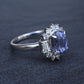 GIA Certified 3.26ct Color-Change Sapphire NO HEAT Diamond Platinum Halo Ring