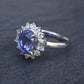 GIA Certified 3.26ct Color-Change Sapphire NO HEAT Diamond Platinum Halo Ring