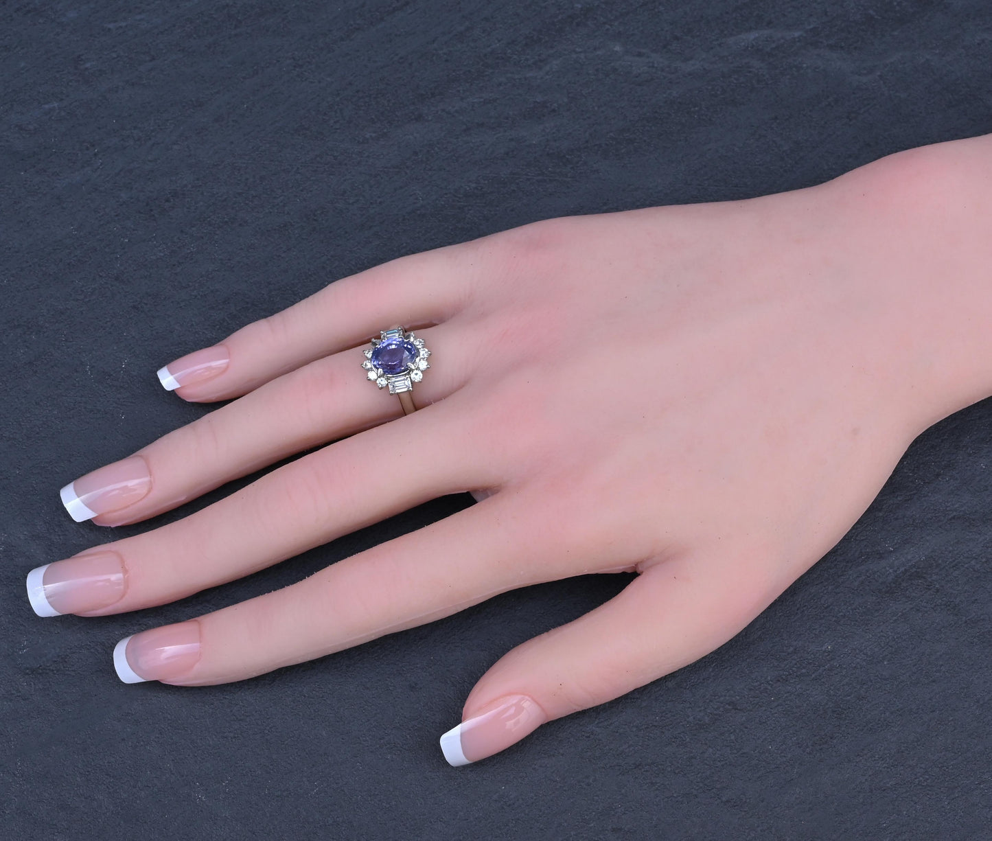 GIA Certified 3.26ct Color-Change Sapphire NO HEAT Diamond Platinum Halo Ring