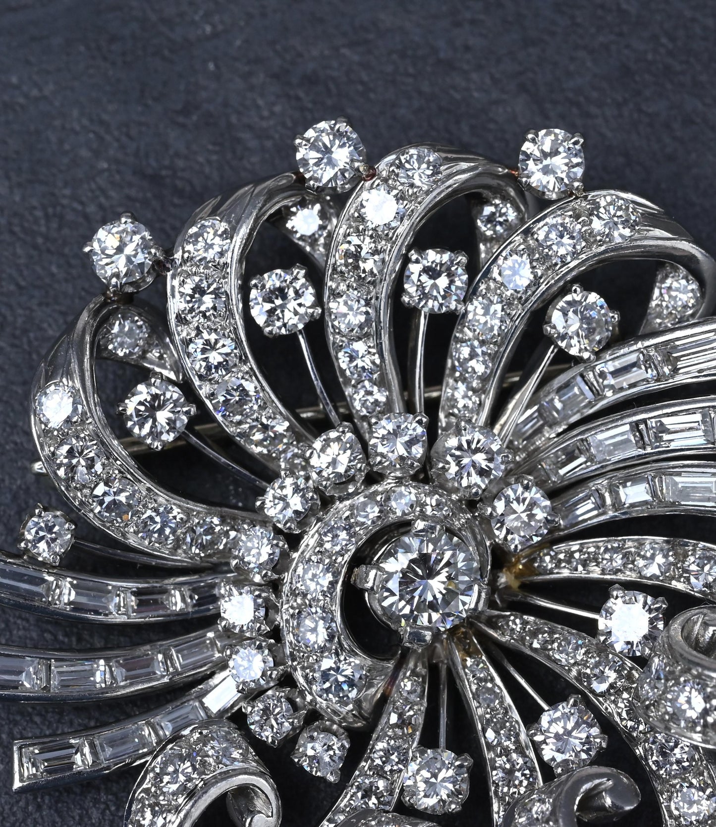 Estate Platinum & Diamond Masterpiece Brooch - 9.40 Carats - IGI Certified