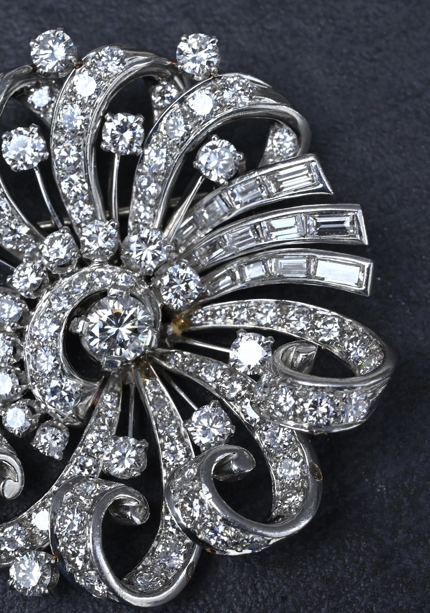 Estate Platinum & Diamond Masterpiece Brooch - 9.40 Carats - IGI Certified