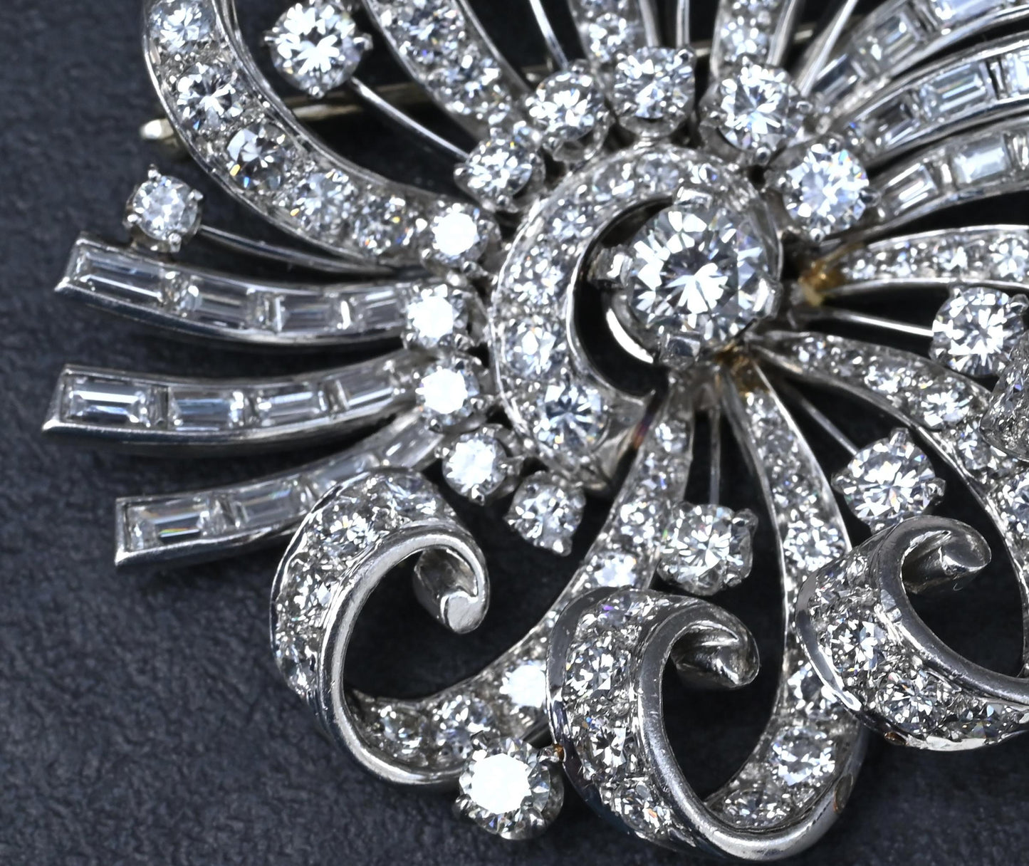 Estate Platinum & Diamond Masterpiece Brooch - 9.40 Carats - IGI Certified