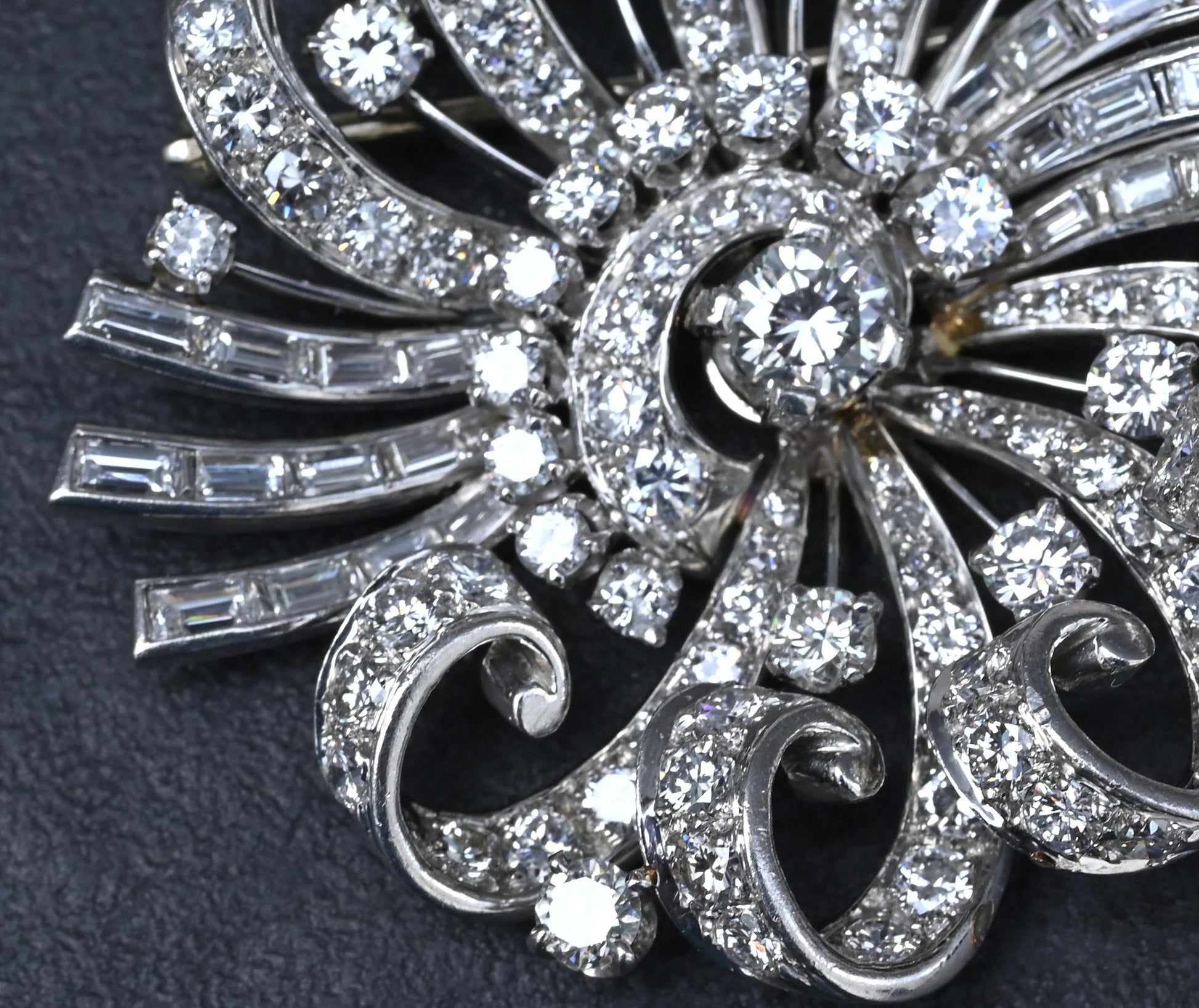 Estate Platinum & Diamond Masterpiece Brooch - 9.40 Carats - IGI Certified