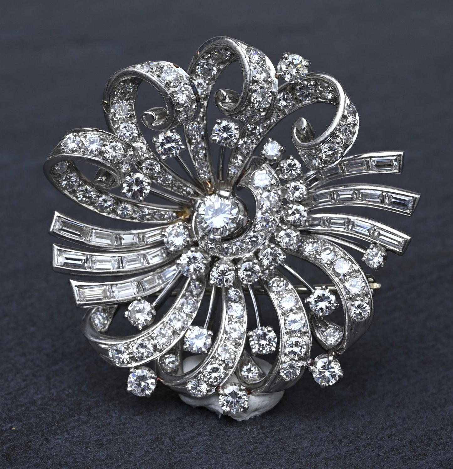 Estate Platinum & Diamond Masterpiece Brooch - 9.40 Carats - IGI Certified