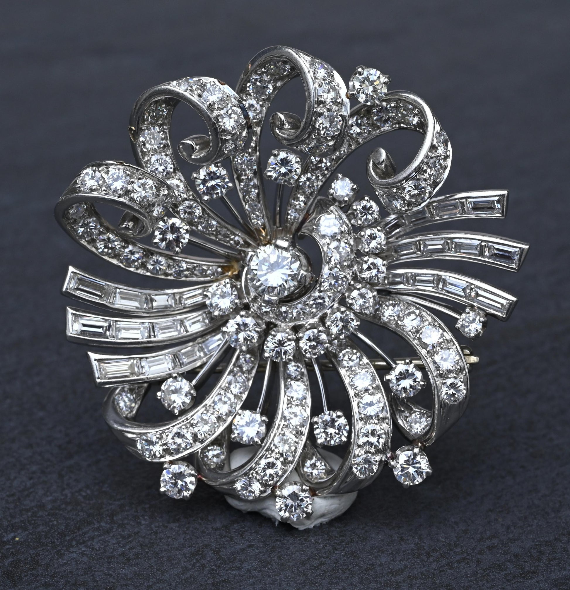 Estate Platinum & Diamond Masterpiece Brooch - 9.40 Carats - IGI Certified