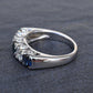 Antique Art Deco 2.31ctw Diamond & Sapphire 14k White Gold Wedding Band
