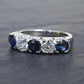 Antique Art Deco 2.31ctw Diamond & Sapphire 14k White Gold Wedding Band
